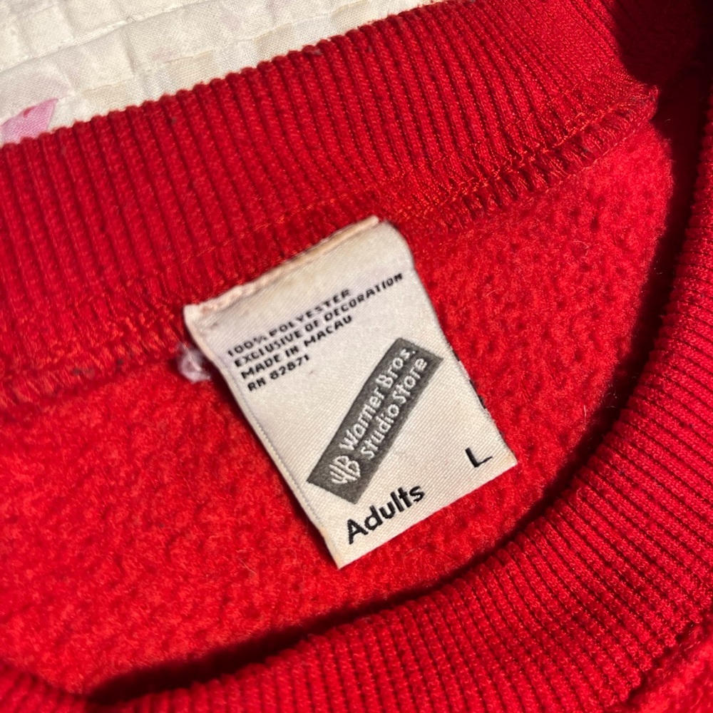90s Y2K Warner Bros. Looney tunes Red Crewneck - Picture 4 of 5